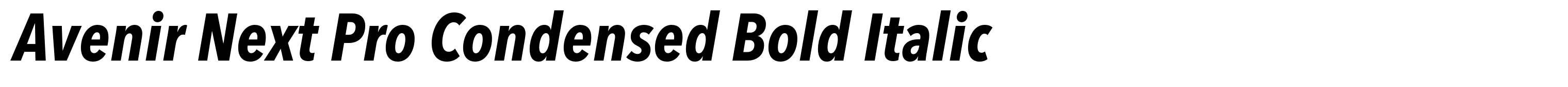 Avenir Next Pro Condensed Bold Italic